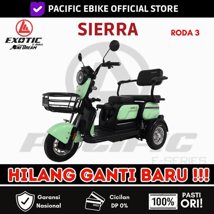 Sepeda Motor Listrik Roda Tiga Uwinfly Maleo 500Watt Garansi Resmi - SIERRA GREEN