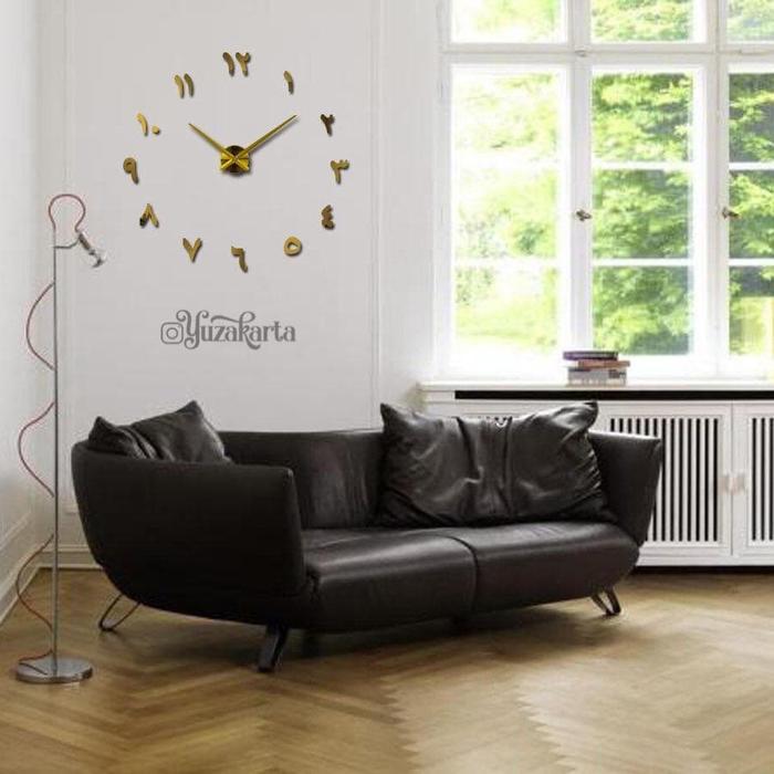 Jam Dinding Jumbo Hijaiyah Diy Clock Arabic Silver Raksasa Besar Terjamin