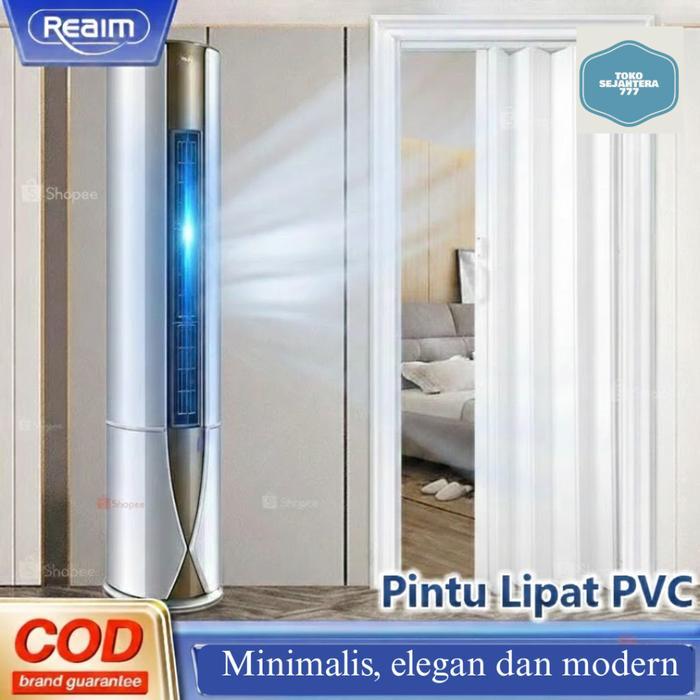 Reaim Pintu Lipat PVC Kamar Penyekat Ruangan Pintu Kamar Tidur Mandi Pintu Geser Kamar Mandi Pintu