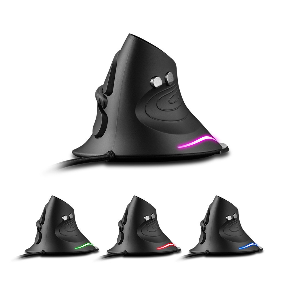 ZELOTES T-30 Vertical Optical Mouse Wired Upright Mouse USB Wired Gaming Mouse 6 Keys Ergonomic Mice