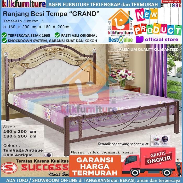 Ranjang Besi Tempa New Grand Success 160x200 cm Tempat Tidur Besi