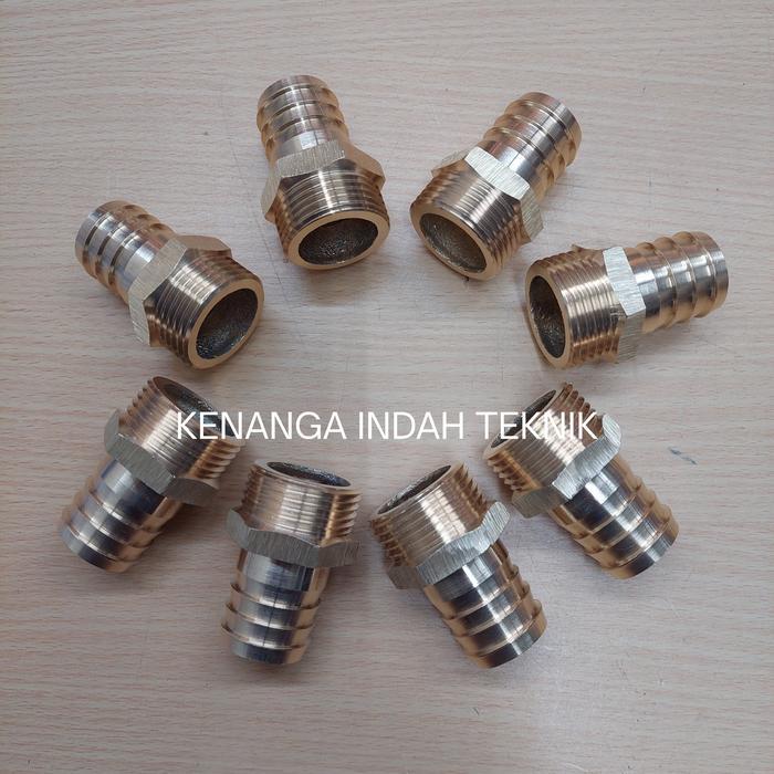 Nepel Selang Kuningan 1" X 1" / Hose Nepel Drat Luar