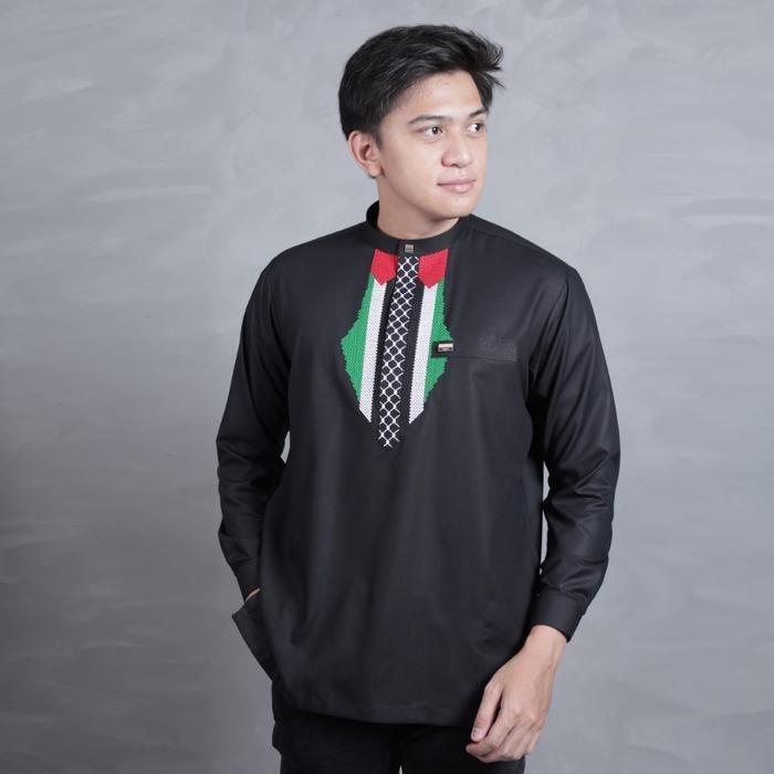 Qori Apparel Signature Black Series Baju Koko Casual Pria (Lengan Panjang)
