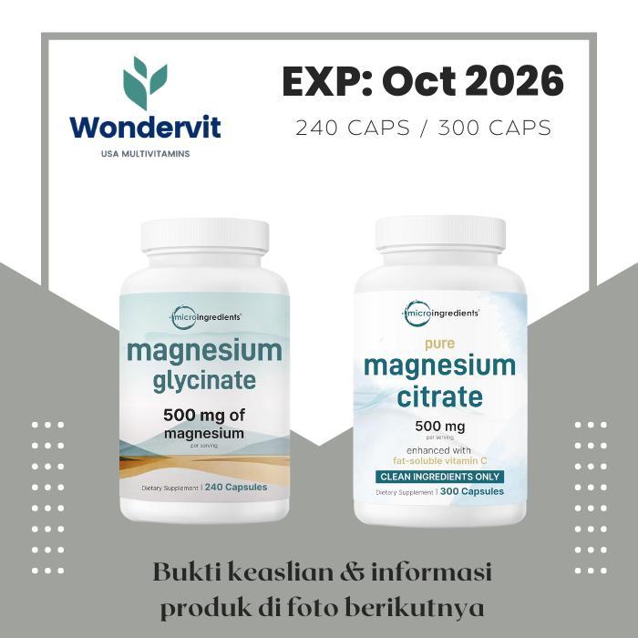 Micro Ingredients Microingredients Magnesium Glycinate & Citrate 450mg