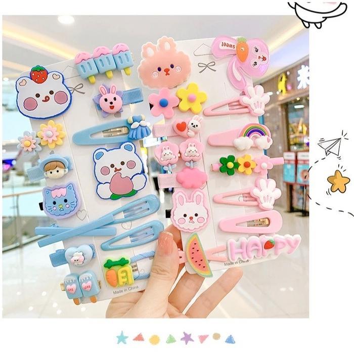 14PCS SET JEPITAN RAMBUT ANAK KOREA HAND MADE / JEPIT RAMBUT LUCU / JEPITAN RAMBUT KOREA / JEPIT