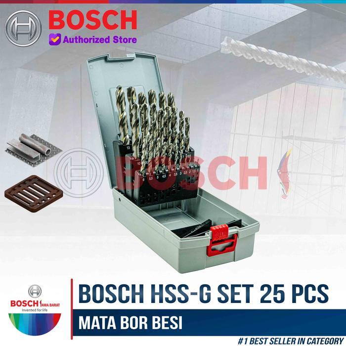 Bosch Mata Bor Besi HSS-G Set 25 Pcs Metal Drill Bit 1-13 MM DIN 338
