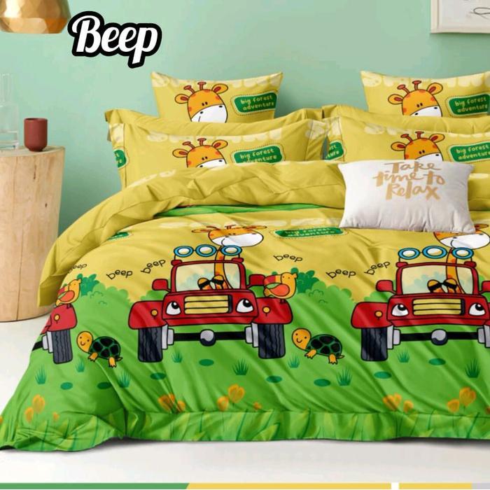 TERMURAH SPREI MOTIF MOBIL SPREI KARAKTER ANAK LAKI LAKI GRATIS SARUNG BANTAL GULING Kasur Karet