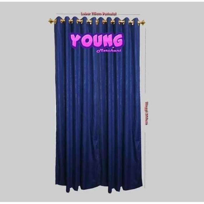 "New" Gorden Pintu dan Jendela Embos Polos Minimalis Cantik Warna Pink Salem Kain tirai outdoor Tali
