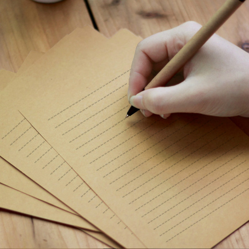 10shees/set Letter Writing Set Paper Letter Pad Drawing Sketch Pad Stationery Paper Kraft Brown