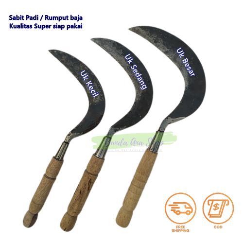 "New" Sabit Panen Padi/ Arit baja Super Sabit Rumput - Alat berkebun baja as