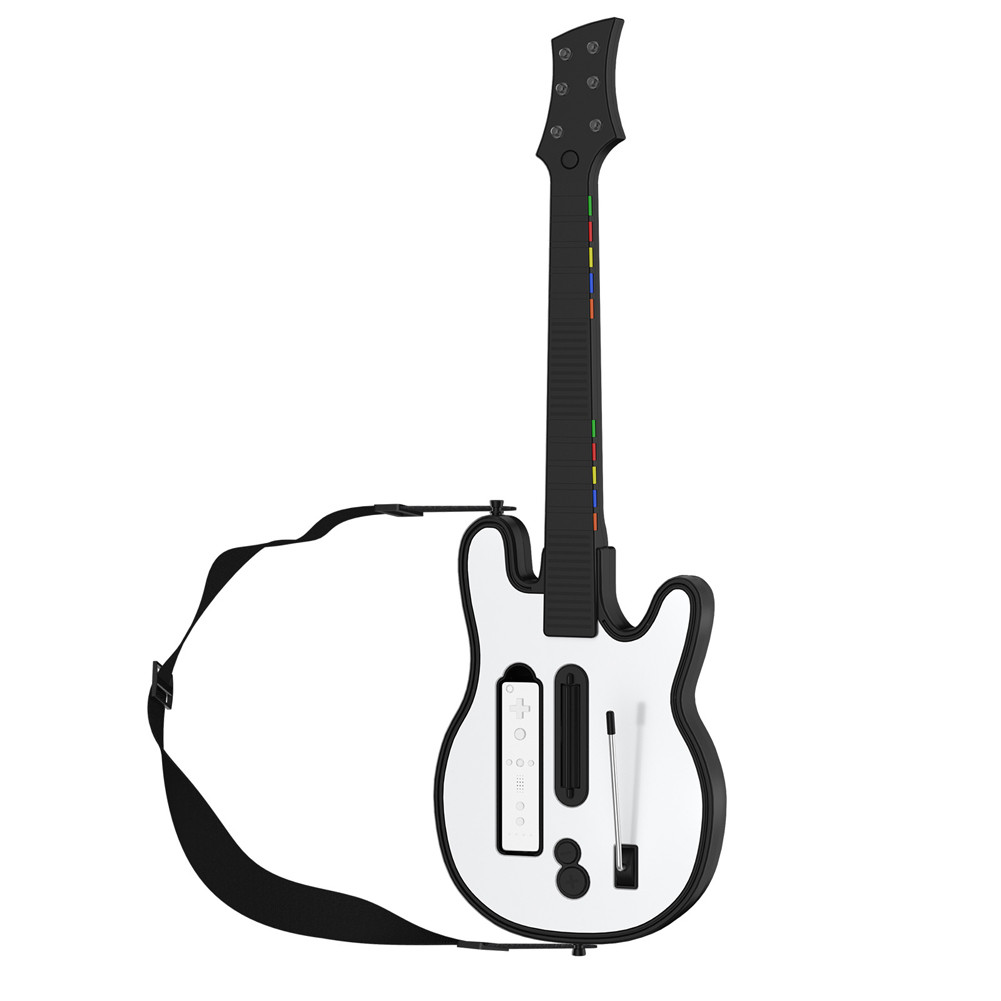 Terbaru Wireless Guitar Controller Console Remote Joystick RGB Guitar Gamepad Game Guitar for Wii Gu