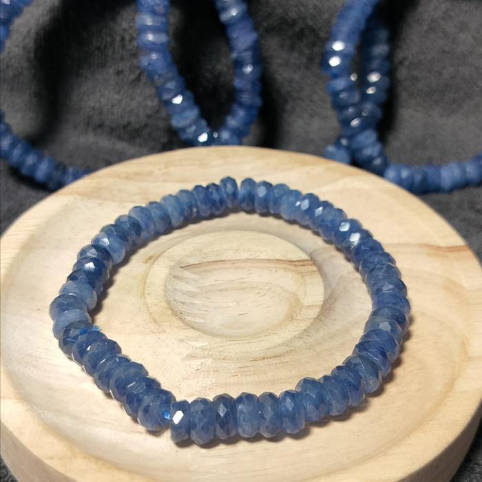 Gelang Kyanite Natural Faceted Rondelle 3-4 x7-8 mm TOP GRADE