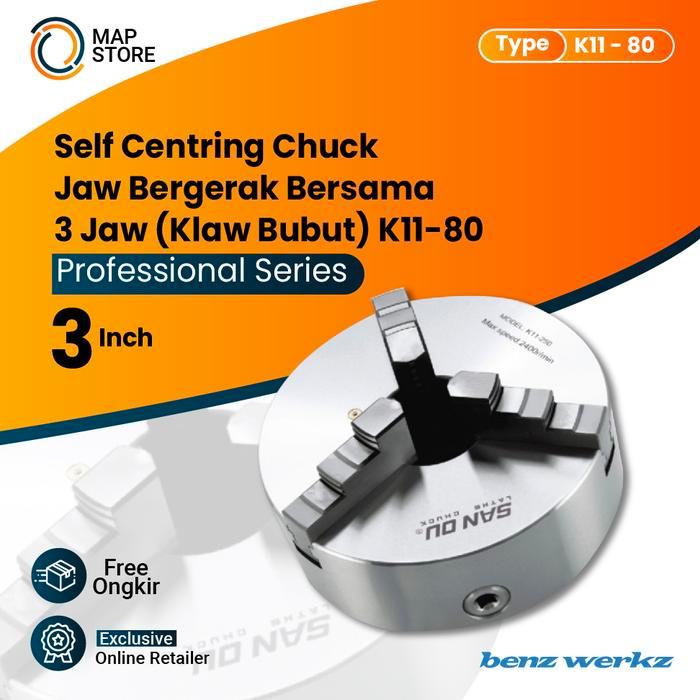 Chuck Bubut 3" 3 Jaw / Claw Bubut 3 Jaw / Catok Kepala Bubut 3 Inch