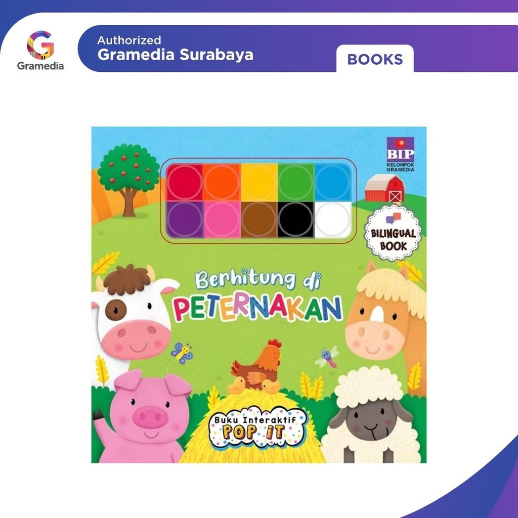 Gramedia Surabaya - CE Buku Interaktif Pop It Berhitung Di Peternakan