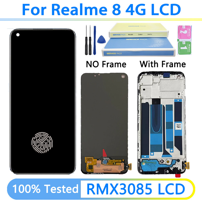 TFT/OLED For OPPO Realme 8 4G RMX3085 LCD For Realme 8 Pro RMX3081 Display Touch Screen Digitizer