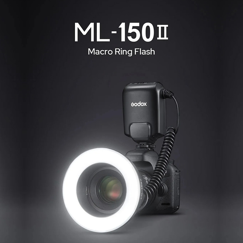 Godox ML-150II Macro Ring Speedlite Flash Light GN12 5800K 200 Universal Light for Canon Nikon
