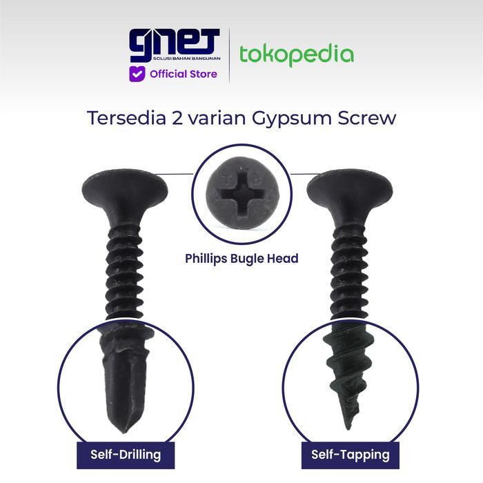 Gnet Gypsum Screw Skrup Gipsum Self Drilling & Drywall Pasti Promo