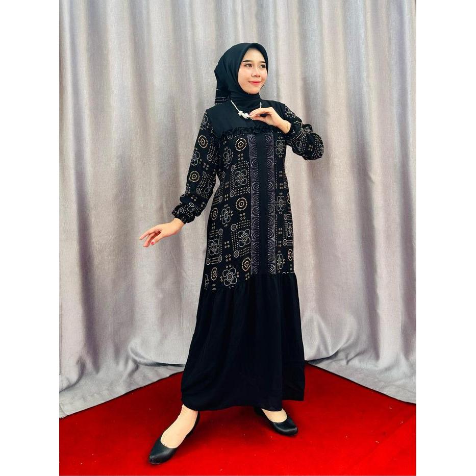 HWF - Gamis Najwa. Set Hijab. Gamis Mute Swarovsky. Cringkle Motif.