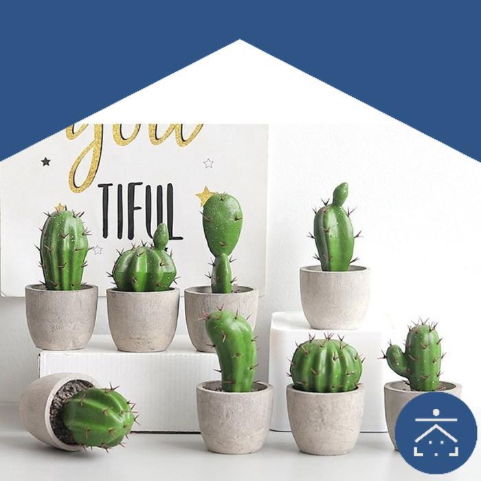 Kaktus Mini Plastik Dekorasi Lamaran Pernikahan Rumah Minimalis Bunga