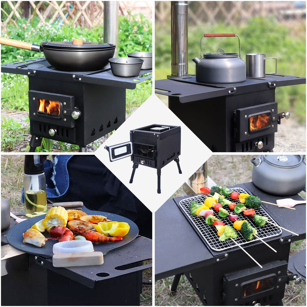 Fire Wood Heater Wood Stove Camping Portable Firewood Stove Cast Iron Tent Stove Outdoor Tent Wood
