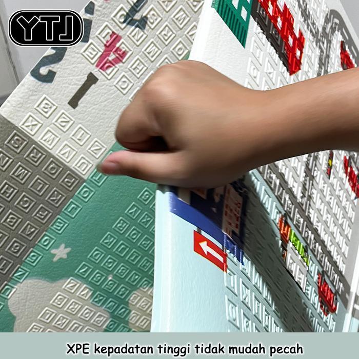 YTJ Matras Bayi 180x200 cm Playmat Bayi Karpet Lipat Anak/Bayi Tikar Lipat Foam Dua Sisi Gambar-FREE