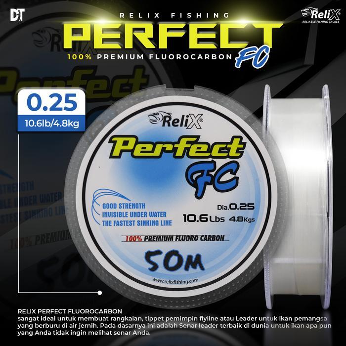 Senar Leader I RELIX - Perfect FC Premium Fluorocarbon 50 Meter I Relix Nusantara I Senar Pancing