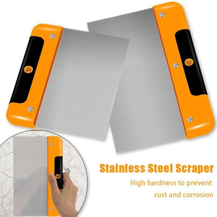 25cm Skrap Dempul Stainless Kapi Plamir Tembok Universal Kapi Dempul Kape Stainless-Reparasi Drywall