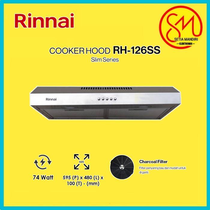 RINNAI RH126SS Cooker Hood RH 126 SS Penyedot Asap Dapur RH-126SS