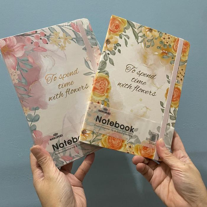 MIKIREI Flower Journal Hardcover Diary Note Book Planner A5 Ruled