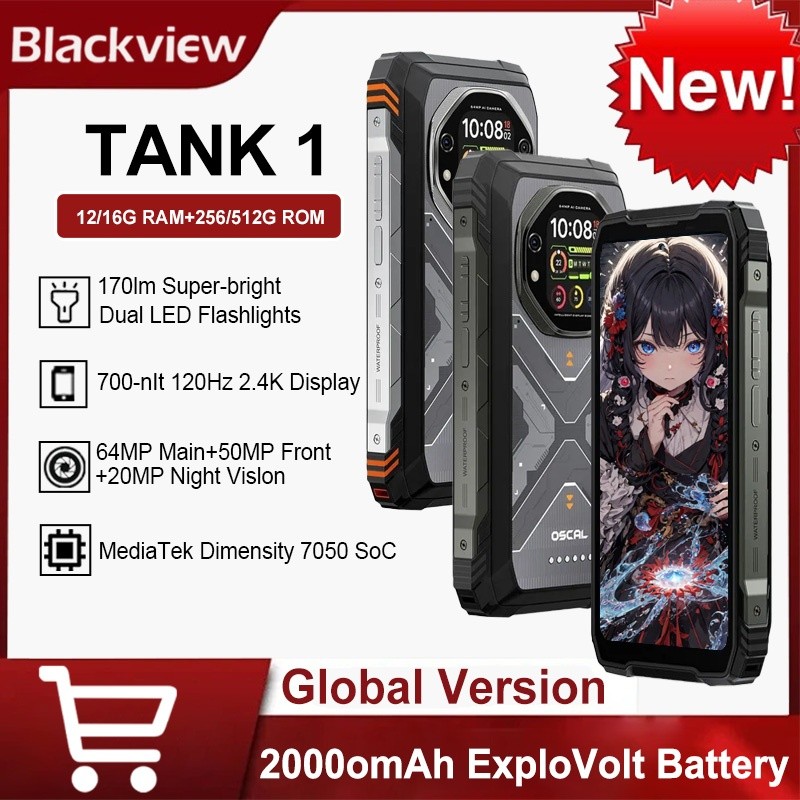 Blackview OSCAL TANK 1 5G Rugged Smartphone,20000mAh Battery, 6.78"120Hz FHD+ Display,16GB+512GB,