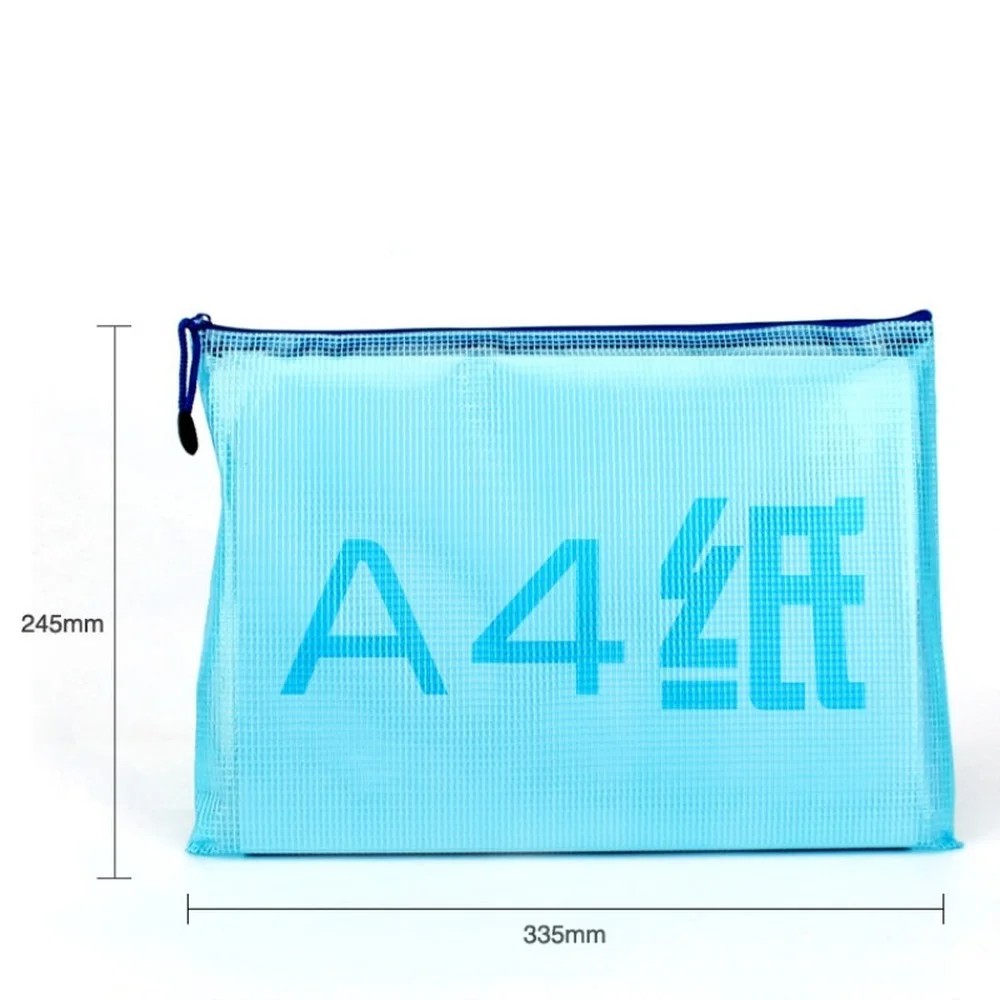 1Pcs A3 A4 A5 A6 Waterproof Plastic Zipper Paper File Folder Book Pencil Pen Case Bag File Document