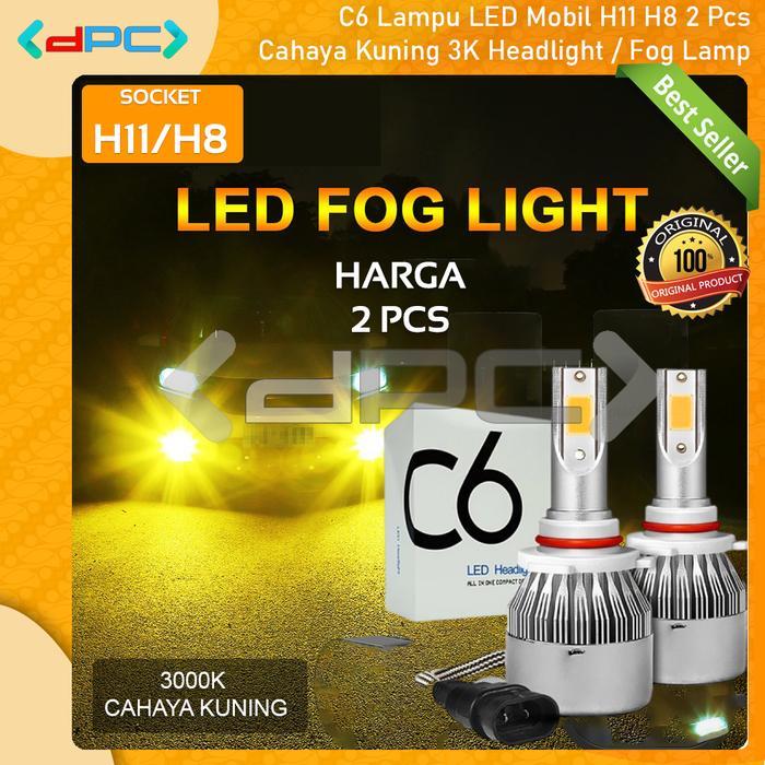 Lampu Mobil C6 H11 H8 COB Led Kuning 2 Pcs Fog Lamp Mobil Super Terang