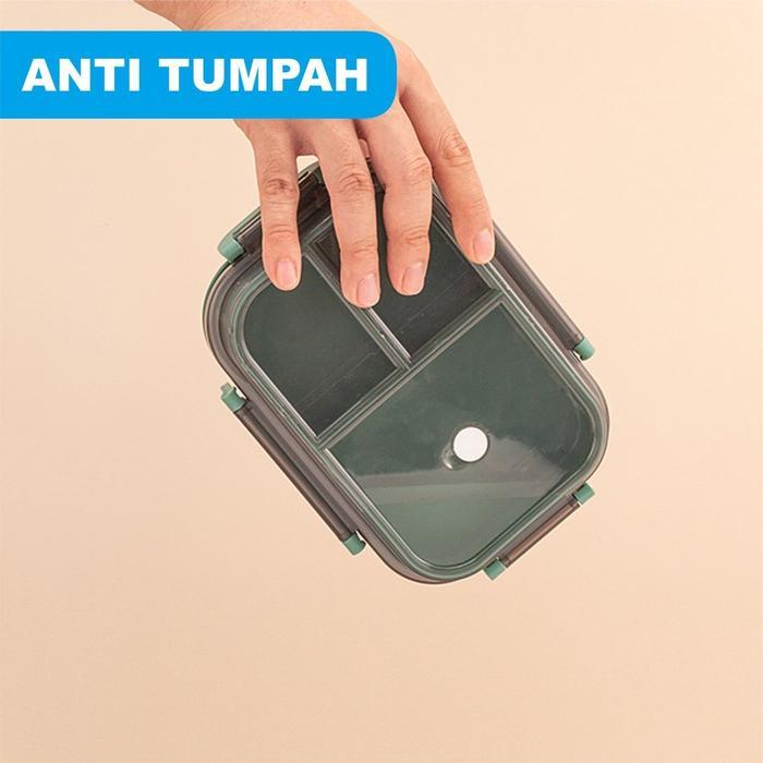 Set Kotak Makan dan Tas Bekal Sekolah Kerja - Lunch Box Set Tas Bekal Botol Minum Bekal Makan Siang