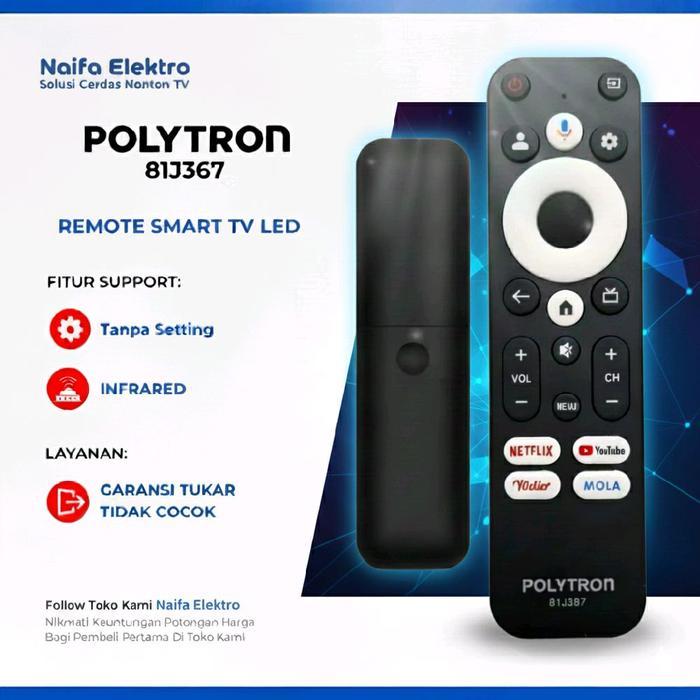 Remote Android Tv 81J367 Tanpa Voice Note/Remot Polytron 81J367