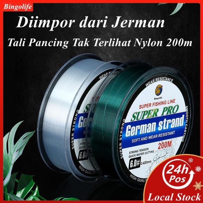 BINGOLIFE GERMANY FISHING LINE 200M NILON SENAR SET PERALATAN PANCING INVISIBLE BAHAN TAHAN LAMA