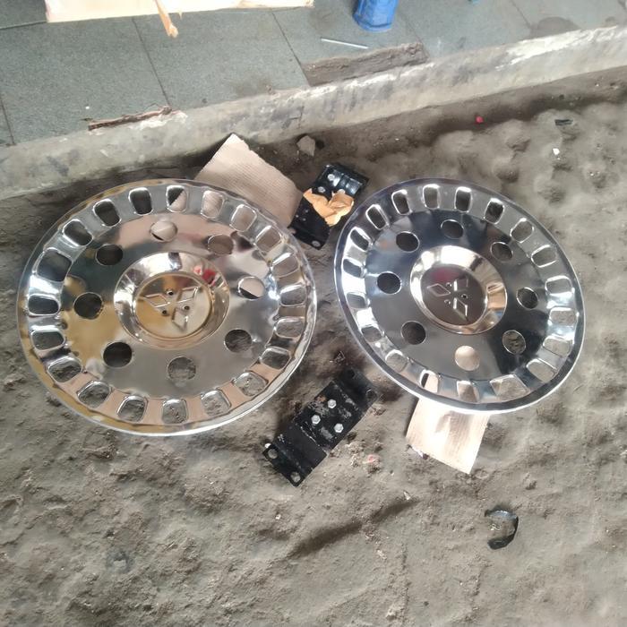 Dop roda mobil ring 20 truk Fuso lubang 8 belakang 2 pcs bahan stenlis