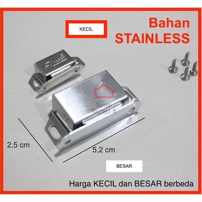 Magnet Kotak STAINLESS KECIL / Magnit Pintu Lemari Kayu Door Stoper .
