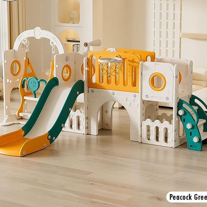 New Mainan anak indoor mainan anak ayunan perosotan ring basket 6in1 cocok untuk anak balita paud TK