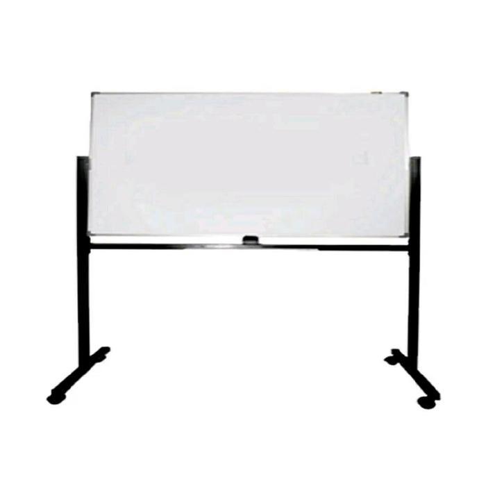 White board / papan tulis magnet Double Face (dua sisi) 90X120 + stand pasi ori