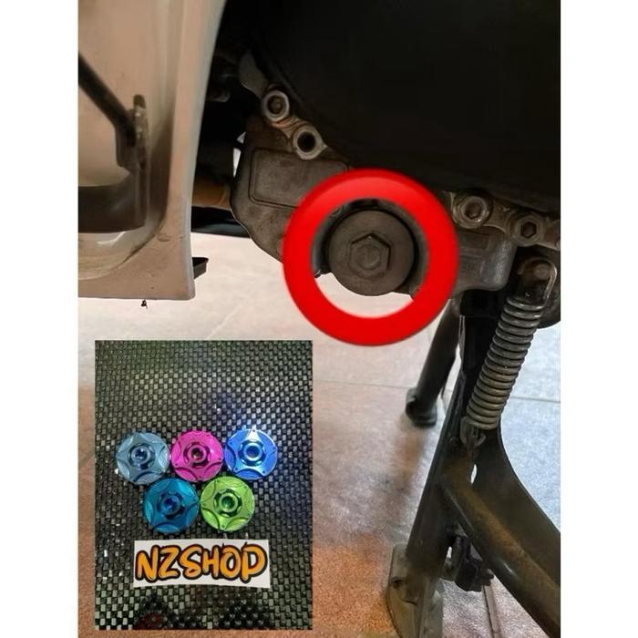Baut Titanium Pembuangan Oli Filter Kiri Pcx Adv Scoopy Vario