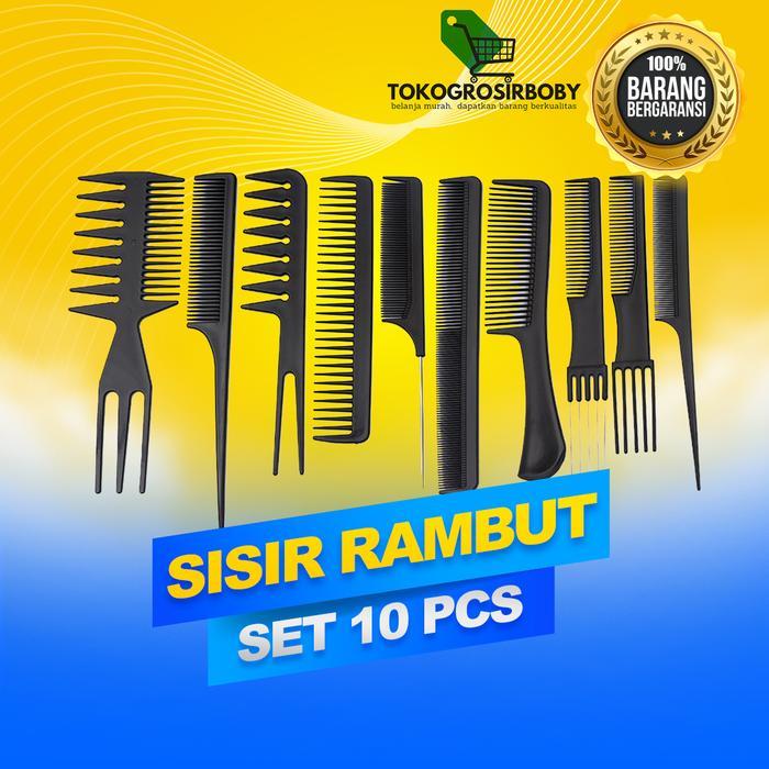 Sisir Rambut Wanita / Pria 1 Set Isi 10 Aneka Fungsi Merias Dan Menata