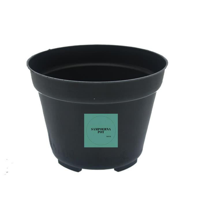 "New" pot bunga tanaman plastik hitam 35cm