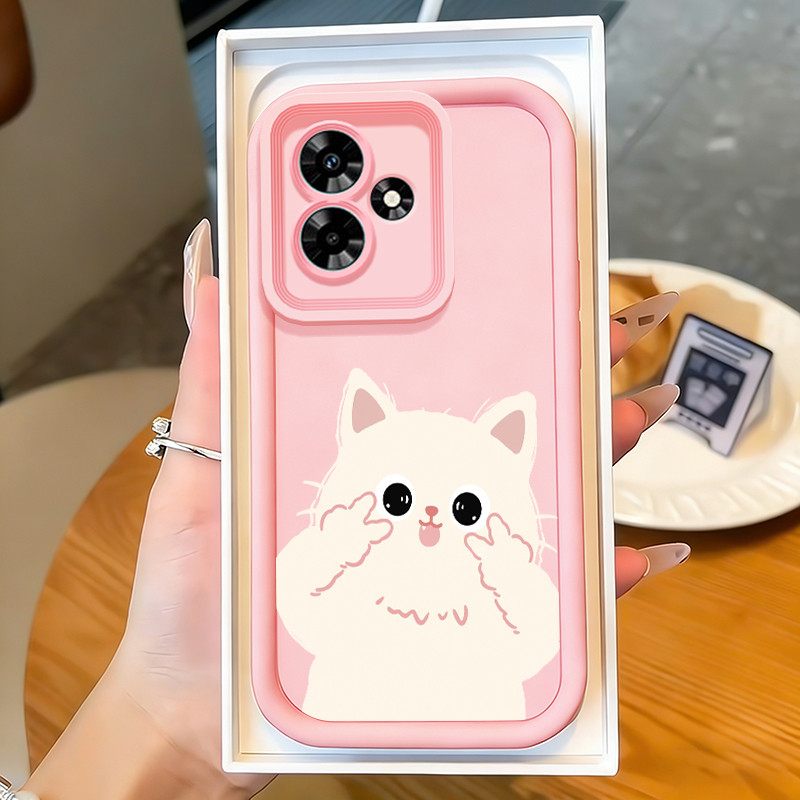 Casing Hp untuk Infinix Hot 30 Hot 30i Hot 30 Play Hot 20 Hot 20 Play Case Simbol V Kucing Kasing si