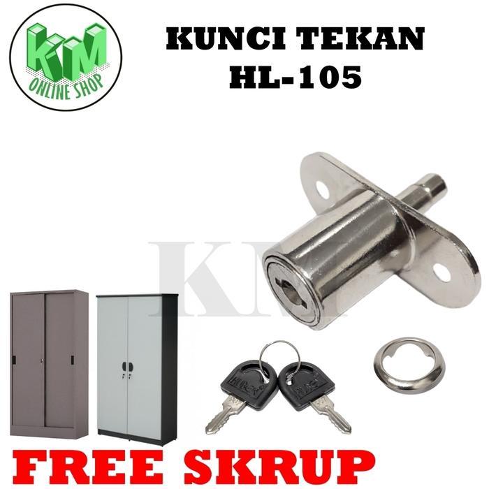 "New" Kunci Laci Tekan HL-105 Push Lock / Pintu Lemari Tusuk Sliding Geser