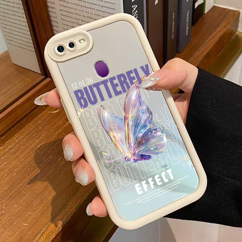 Casing Hp OPPO F9 F9 Pro A7x Realme 2 Pro Realme U1 Case Casing Kupu-kupu Aurora Gradient Pola Kasus