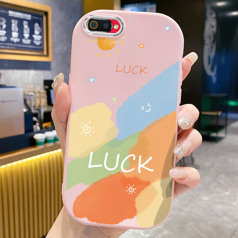 Casing Hp Untuk Realme C2 C2s OPPO A1k Case Rainbow and smile Kasing silikon round and plump Cesing 