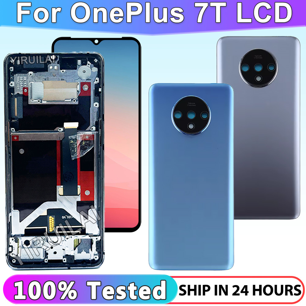 6.55 For OnePlus 7T AMOLED Display Touch Screen Digitizer Assembly For 1+ 7T LCD Replacement Parts