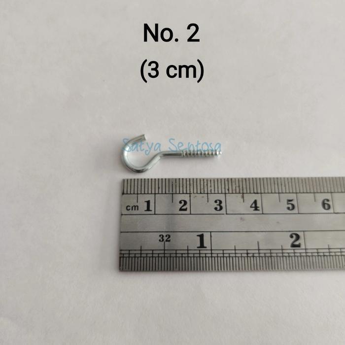 Sekrup Gantungan No. 2 (3 cm) Screw Hooks Sekrup Hak Buka 3 cm