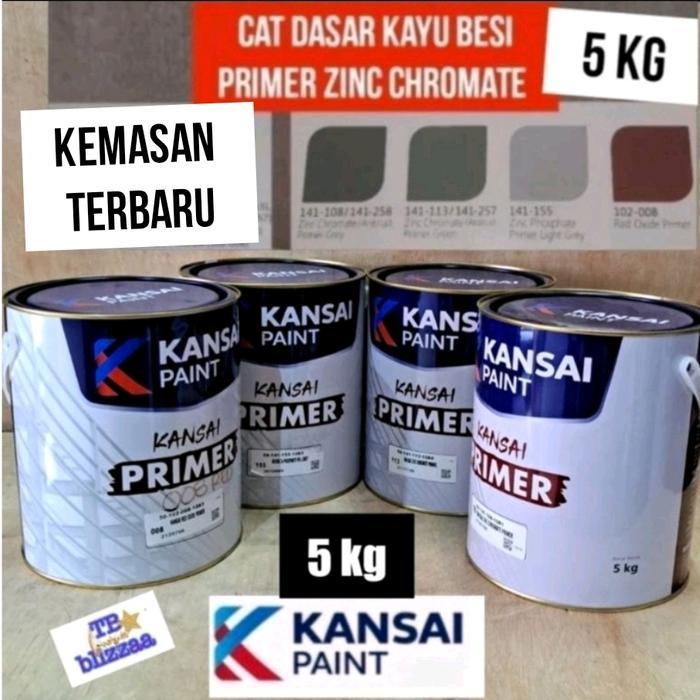 Kansai Zinc Chromate 5kg Red Oxide 008 Cat Dasar Kayu Besi 5kg Galon