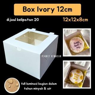 [ ISI 20 PC ] BOX IVORY 12X12X8 BOX WINDOW PUTIH IVORY BOX CHIFON BOX PANCAKE